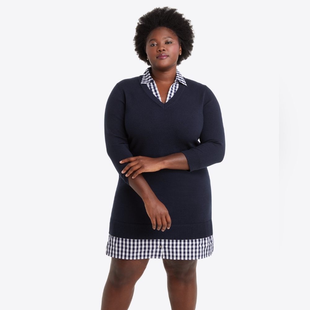 Draper James Wool and Cotton Combo Sweaterdress